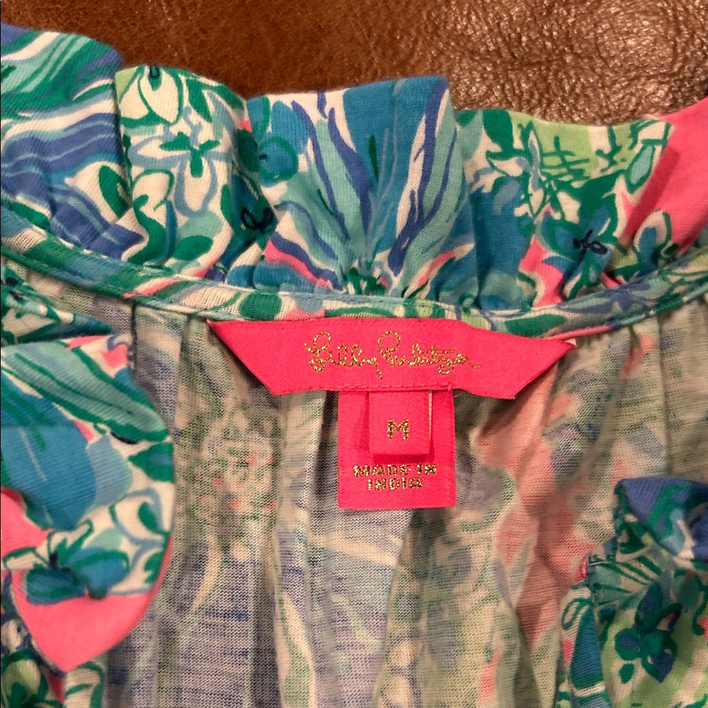 Lilly Pulitzer Turquoise, Pink & Green Floral Maxi Dress - Picture 2 of 4